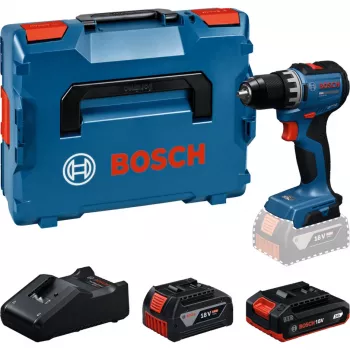 BOSCH Bezvadu urbjskrūvgriezis GSR18V-52 ar 2 akumulatoriem 18 Volt 4.0 Ah un 2.0 Ah L-BOXX (Retail)