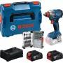 BOSCH PowerTools Bezvadu Triecienuzgriežņu Atslēgas Komplekts GDX 18V 285 Nm ar 2 Akumulatoriem 5.0 Ah un 31 Daļu Uzgaļu Komplektu L-BOXX