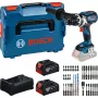 Bosch Professional 18V Bezvadu Urbjskrūvgriežu Komplekts 2x5.0Ah Li-Ion 110Nm Bezsuku Motors ar Lādētāju un Uzgaļu Komplektu MetaLoc II Maciņā
