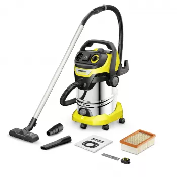 Kärcher WD 6 Control P S 30/6/35/T Slapjās un sausās tīrīšanas putekļsūcējs, 1300 W, 30 L, nerūsējošā tērauda tvertne