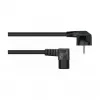 Kabelmeister Power Cable Schuko Plug Type E+F 90° Angled to IEC C15 Right Angled - 1.8m Black