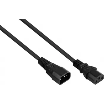 KABELMEISTER Power Extension Cable C14 to C13 Black 1m