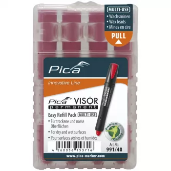 Pica VISOR Permanent Marker Refills Red (10-Pack)
