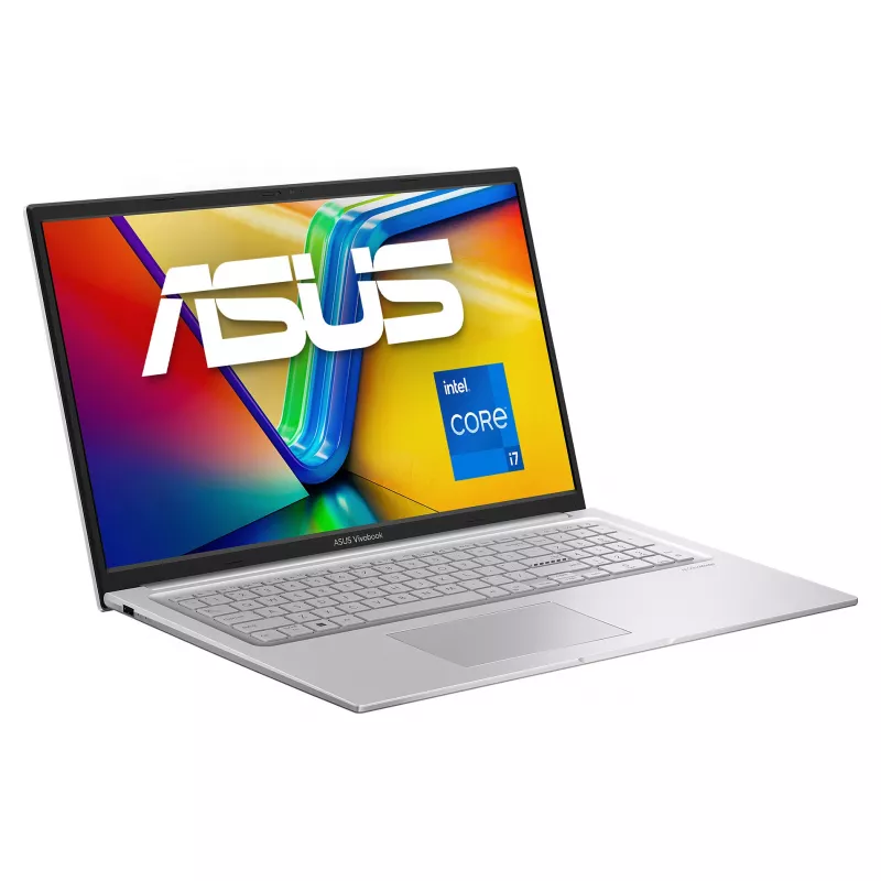 ASUS Vivobook 17 X1704VA-AU866 klēpjdators, 17,3 collu, Intel Core i7-1355U, 8GB DDR4, 512GB SSD, bez OS, QWERTZ (DE) tastatūra, Cool Silver