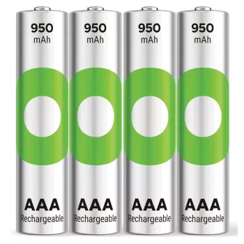 GP ReCyko Micro AAA NiMH uzlādējama baterija 950 mAh 1,2 V 4 iepakojums (GPRCK95AAA105C4)