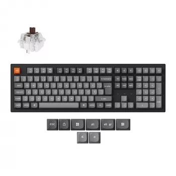 Keychron K10 MAX bezvadu trīs režīmu karsti nomaināma mehāniskā tastatūra (pilnizmēra, RGB, gasket mount, QMK/VIA)