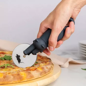 OTOTO Kitty Cut Pizza Cutter - Melns un Balts Kaķa Dizains