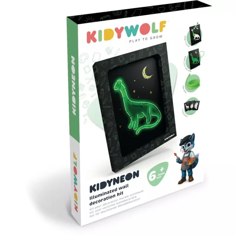 KIDYWOLF Illuminated Wall Decoration Set 3-Pieces Dino