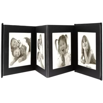 DEKNUDT Leporello fotoalbums melns 8 fotogrāfijām 10x15 cm āda