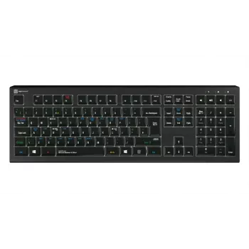 LogicKeyboard ASTRA 2 vadu USB tastatūra operētājsistēmai Windows — UK izkārtojums — melna — ar fona apgaismojumu