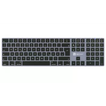 Logickeyboard Titan DE (Mac) - Vācu izkārtojuma vadu USB tastatūra ar fona apgaismojumu