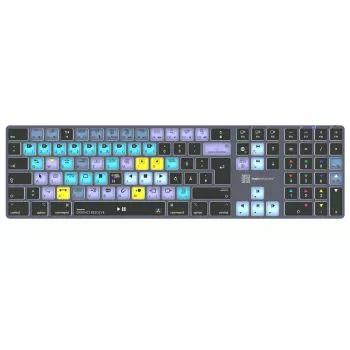 Logickeyboard DaVinci Resolve Classic Titan DE (Mac) - Vācu izkārtojums, vadu USB, fona apgaismojuma rediģēšanas tastatūra