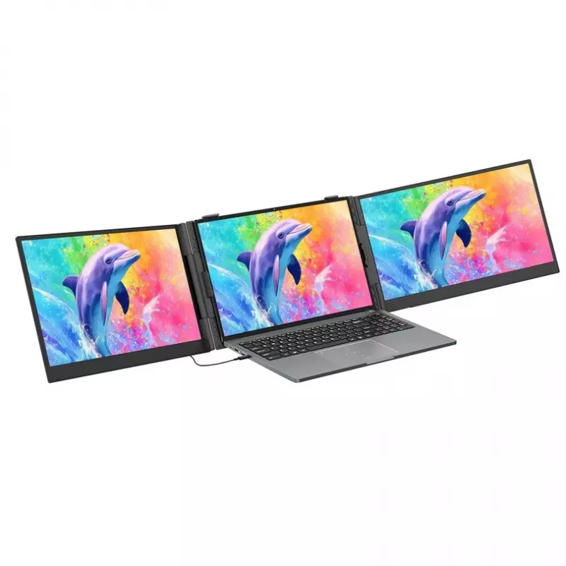 BLACKVIEW DCM8 Pro Dual 15.3 collu portatīvais IPS monitors, 2x Full HD, 60Hz, USB-C, Mini HDMI, iebūvēti skaļruņi, HDR10, salokāms