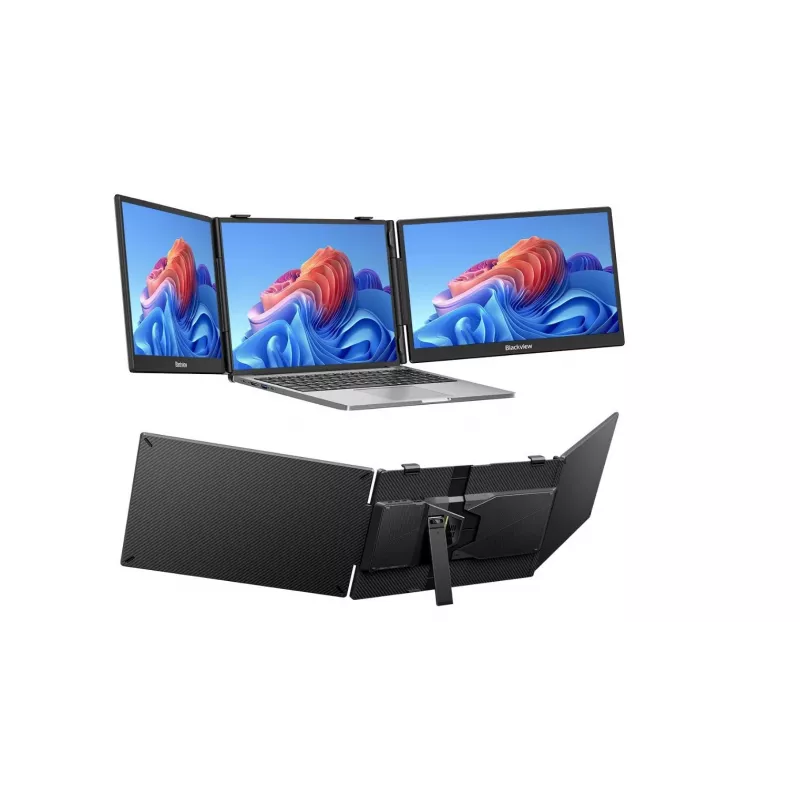 BLACKVIEW DCM5 14 collu divkāršs pārnēsājams monitors - WUXGA IPS, salokāms, USB-C