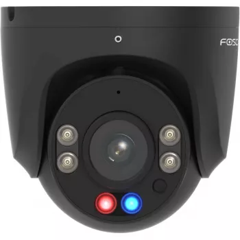 Foscam W5EP novērošanas kamera melna 5MP (3072x1728), PoE, integrēts prožektors, sarkani-zilas brīdinājuma gaismas un sirēna