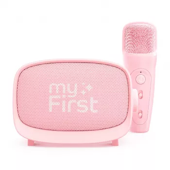 myFirst Voice 2 Bezvadu karaoke komplekts - Mikrofons un skaļrunis ar balss pārveidotāja efektiem, Rozā