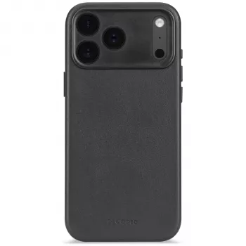 Decoded ādas aizmugurējais vāciņš iPhone 17 Pro ar MagSafe (Melns)