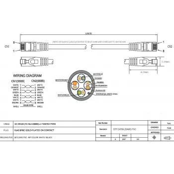 Vision CAT6a STP tīkla savienojuma kabelis 1m Melns - Snagless Molded RJ45