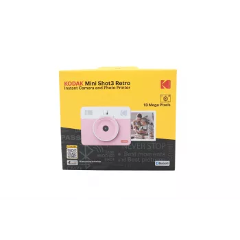 KODAK C300RP sarkana tūlītējā digitālā kamera ar ZINK Zero Ink Technology, 16MP, Bluetooth 4.0, 3,5 collu LCD, MicroSD līdz 256GB, iebūvēts uzlādējams akumulators, automātiskais zibspuldze, pašbildes taimeris, saderīga ar KODAK Classic 2.0 App
