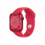 Apple Watch Series 8 (GPS) - (PRODUCT)RED - 41 mm - Sarkans alumīnijs - Viedpulkstenis ar Sporta siksniņu - Fluoroelastomērs - Sarkans - Regulārs siksniņas izmērs - 32GB - Wi-Fi, Bluetooth - 32 g (MNP73FD/A)