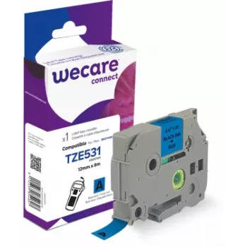 Armor K80051W4 saderīga etiķešu lente melns uz zila Brother TZE-531 12mm x 8m laminēts PET