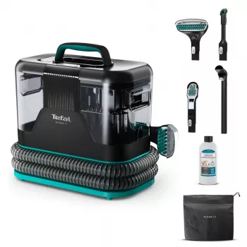 Tefal Clean It IZ5020 paklāju un mīksto mēbeļu mazgāšanas putekļsūcējs traipiem, 750 W, 13 500 Pa sūkšanas jauda, 2,3 l tīrā un 1,5 l netīrā ūdens tvertnes, Auto Clean