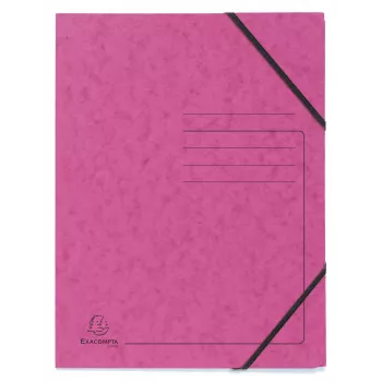 Exacompta Elasticated Folder A4 Pink Colorspan 355g without Flaps