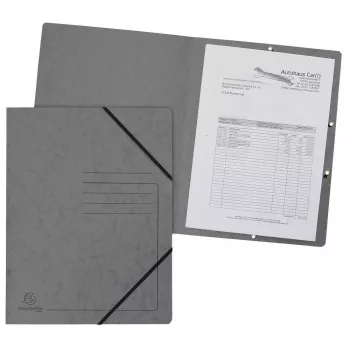 Exacompta Elasticated Folder A4 Grey Colorspan 355g without Flaps