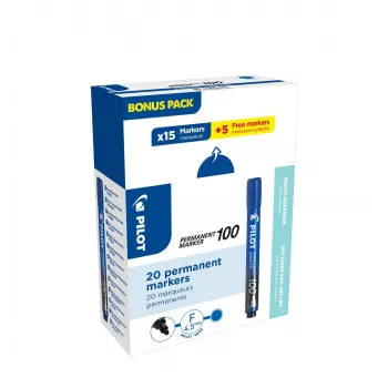 Pilot Pen SCA-100-L-P20 Permanentais marķieris zils 1,0 mm 20 iepakojums (15 + 5 bez maksas)