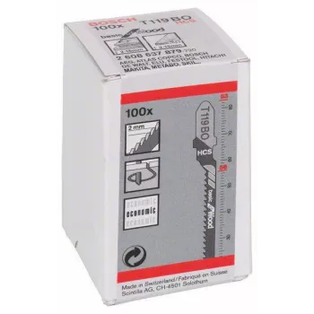 BOSCH T119BO finierzāģa asmeņi saplāksnim, 100 gab.