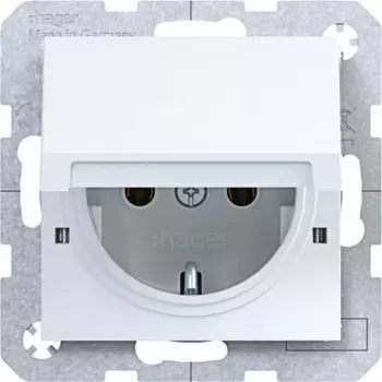 Hager WAS1112WG Schuko kontaktligzda Axcent/Cenit Light White Glossy IP44