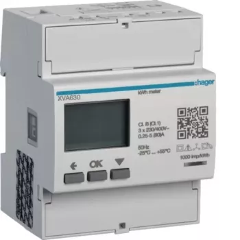 Hager XVA630 3-fāžu enerģijas skaitītājs PV pārpalikuma mērīšanai