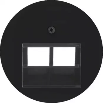 Hager WLF1008BG Centrālā plāksne UAE kontaktligzdai 2-vietu System R.Classic Glossy Black