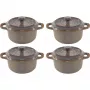 Staub Mini Cocotte Set 4-Piece Ceramic Round Antique Gray 10 cm