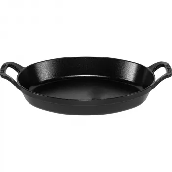 Staub Ovāls Čuguna Trauks 28 cm Melns
