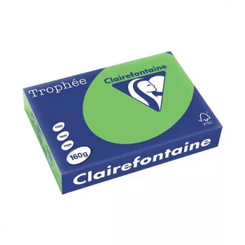 Clairefontaine Trophee Intensiv A4 Krāsainā Kopējamā Papīra 160 g/m², 250 Loksnes, Intensīvi Gaiši Zaļš