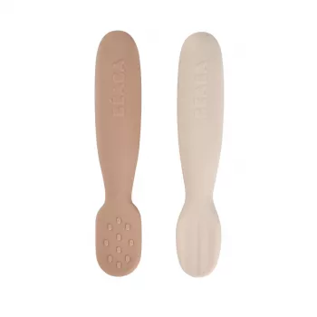 Beaba 2 silikona pirmo karotīšu-knābīšu komplekts Praline/Clay