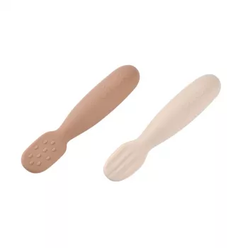 Beaba 2 silikona pirmo karotīšu-knābīšu komplekts Praline/Clay