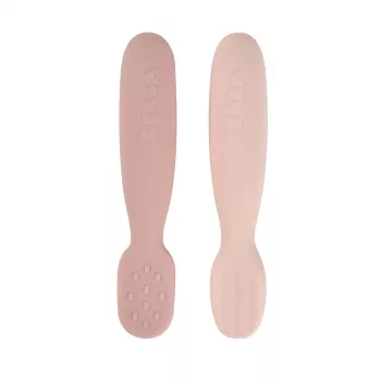 Beaba 2 silikona pirmo karotīšu un zobu šķiļamo komplekts Cotton Candy/Sorbet