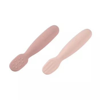 Beaba 2 silikona pirmo karotīšu un zobu šķiļamo komplekts Cotton Candy/Sorbet