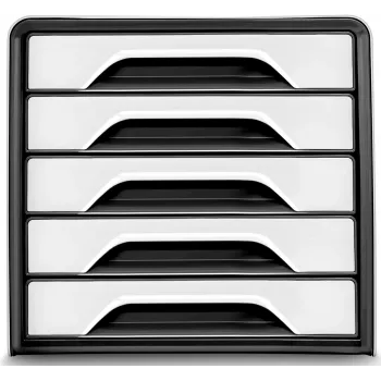 CEP Office Solution Smoove Drawer Unit Black/White A4 with 5 Drawers