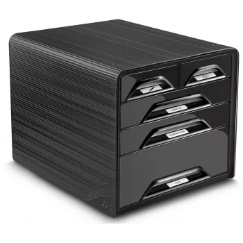 CEP Office Solution Smoove Desk Drawer Box DIN A4 Black 5 Drawers