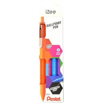 Pentel iZee BX470 Lodīšu pildspalva 4 iepakojums, dažādu krāsu tinte: melna, zila, sarkana, zaļa, 1,0 mm