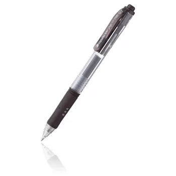 Pentel Hybrid Gel Grip izvelkamā gēla pildspalva - melna tinte - 0,7 mm - vidēja - caurspīdīgs korpuss - metāla uzgalis