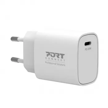PORT Designs PORT Connect Wall Charger 20W USB-C PD ar pārnēsāšanas maciņu Balts