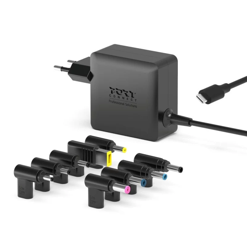 PORT Designs GaN 65W USB-C Barošanas Avots - Universāls Sienas Lādētājs - EU Kontaktdakša - Melns