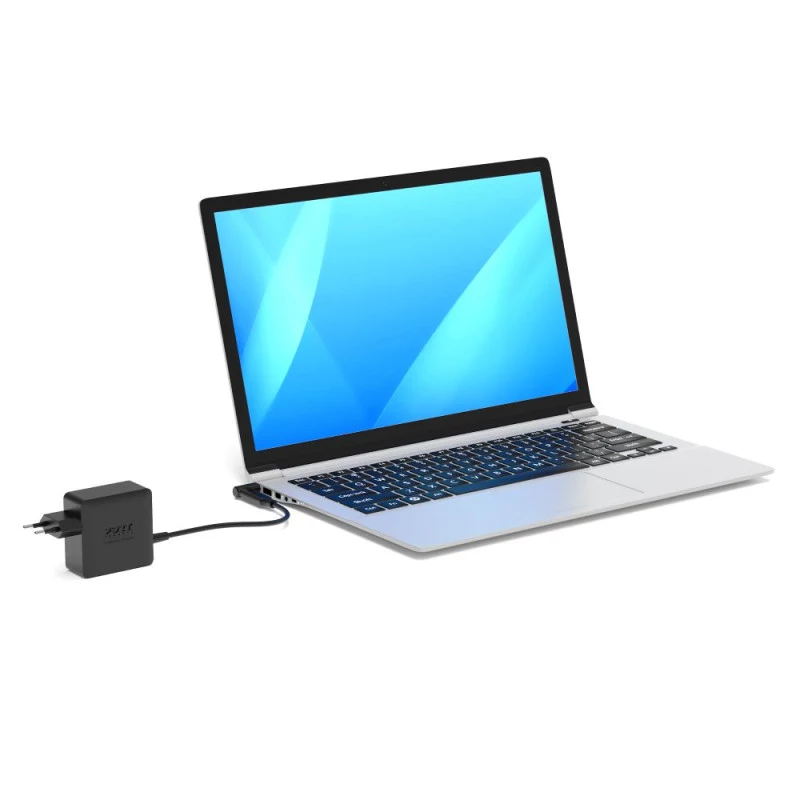 PORT Designs GaN 65W USB-C Barošanas Avots - Universāls Sienas Lādētājs - EU Kontaktdakša - Melns