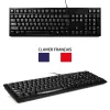 PORT Designs 900900 pilna izmēra vadu USB tastatūras un peles komplekts, AZERTY izkārtojums, melns