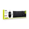 PORT Designs 900900 pilna izmēra vadu USB tastatūras un peles komplekts, AZERTY izkārtojums, melns