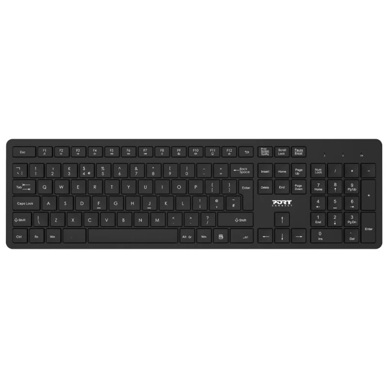 PORT Designs 900904 Full-Size Wireless Keyboard and Mouse Combo - AZERTY - Black